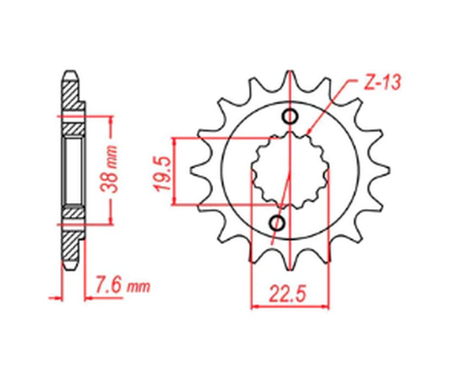 FRONT SPROCKET 2116 14 SUZUKI RMX450 10-13, LTR450 06-12, LTZ400 03-13 (JTF1401.14) (CHAIN 520) 