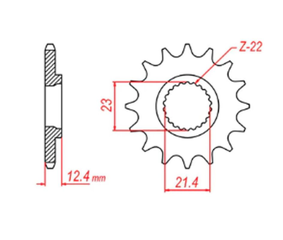 FRONT SPROCKET 2149 15 YAMAHA YBR250 08-11, TRICKER250 06-08 (JTF1594.15) (CHAIN 428) 
