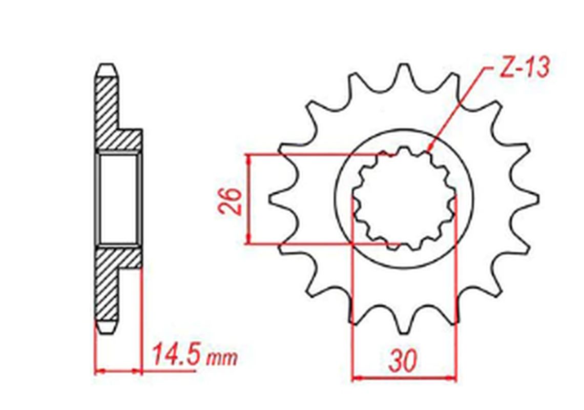 FRONT SPROCKET 340 13 HONDA CR125 87-03 (JTF326.13) (CHAIN 520) 
