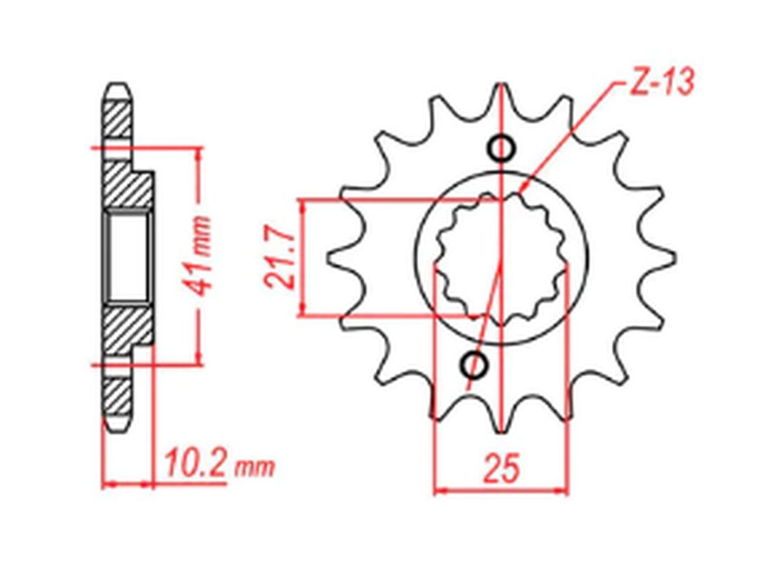 FRONT SPROCKET 345 15 YAMAHA XT660, HONDA FX650, FMX, NX650 (JTF308.15) (CHAIN 520) 