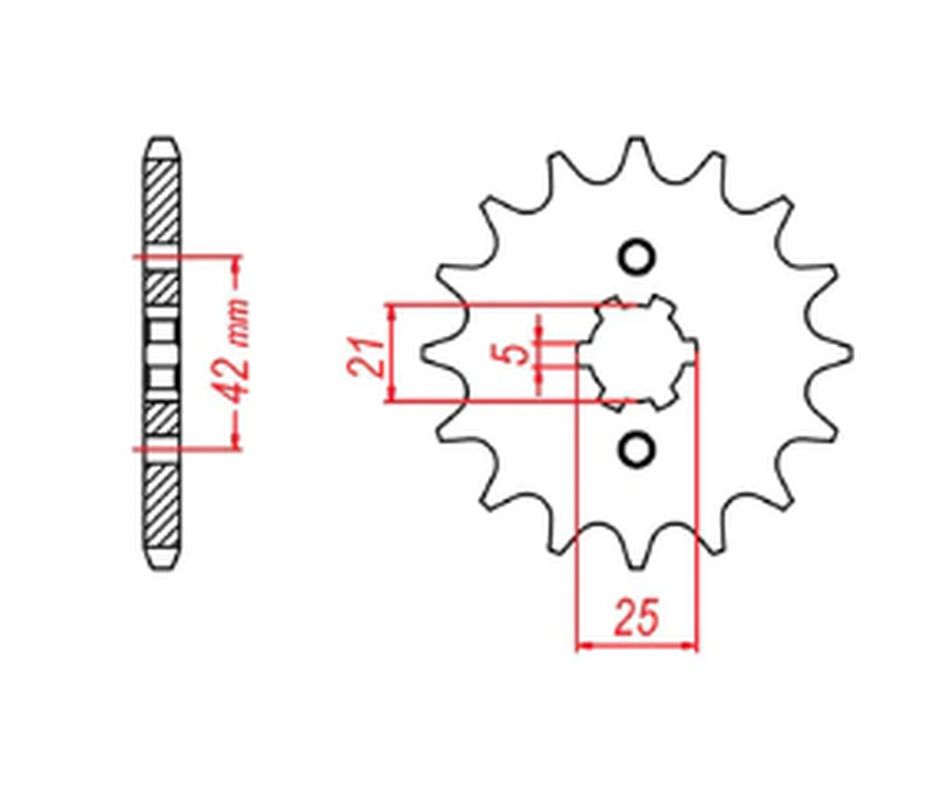 FRONT SPROCKET 350 14 HONDA XR600R 91-00, TRX400EX/X 05-14 (JTF1309.14) (CHAIN 520) 