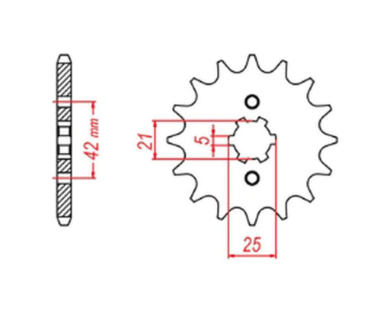 FRONT SPROCKET 350 14 HONDA XR600R 91-00, TRX400EX/X 05-14 (JTF1309.14) (CHAIN 520) 