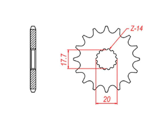 FRONT SPROCKET 440 13 YAMAHA YZ125 87-04 (JTF564.13) (CHAIN 520) 