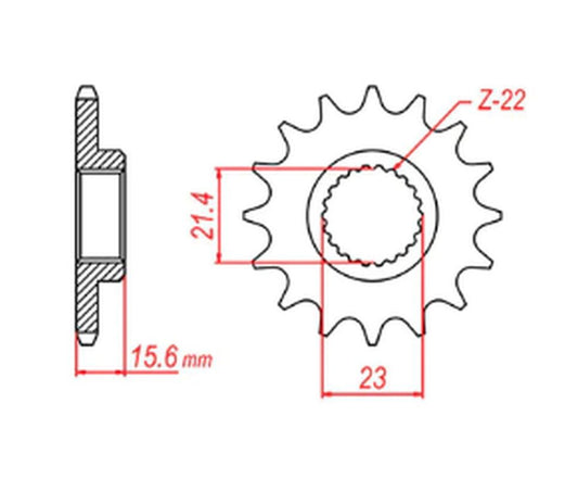 FRONT SPROCKET 441 15 YAMAHA XTZ660 91-98, XT600 89-98 (JTF577.15) (CHAIN 520) 