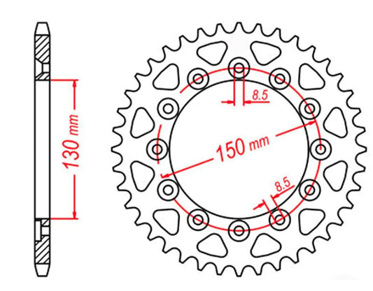REAR SPROCKET 245 41 HONDA XL600LM 85-88 (JTR245/2.41) (CHAIN 520) 