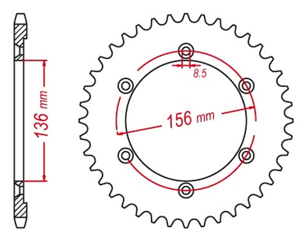 REAR SPROCKET 4365 43 SUZUKI DR650SE 96-12 (JTR1791.43) (CHAIN 525) 