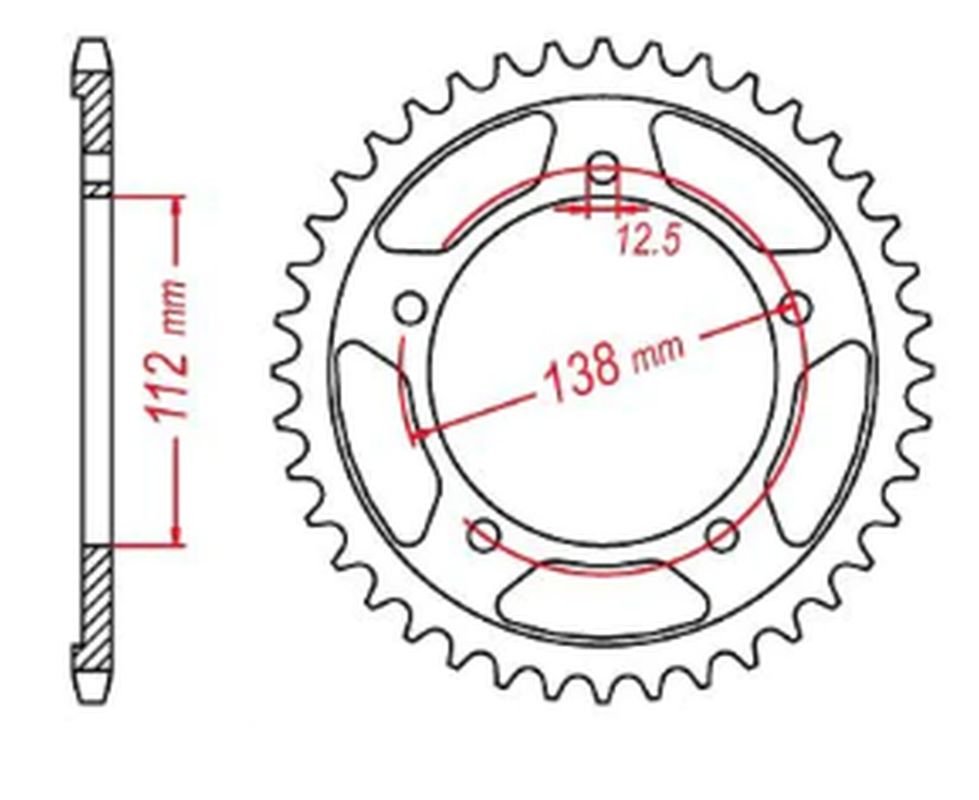REAR SPROCKET 4384 43 HONDA NC700/750X 12-19, NC700/750S 12-19 (JTR1316.43) (CHAIN 520) 