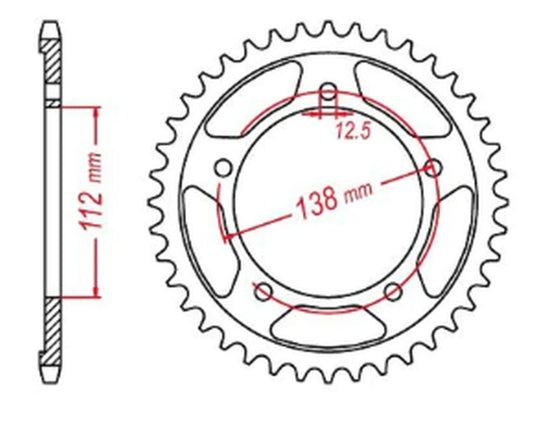 REAR SPROCKET 4384 43 HONDA NC700/750X 12-19, NC700/750S 12-19 (JTR1316.43) (CHAIN 520) 
