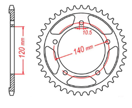 REAR SPROCKET 4398 47 SUZUKI DL650 V-STROM 04-19 (JTR1792.47) (CHAIN 525) 