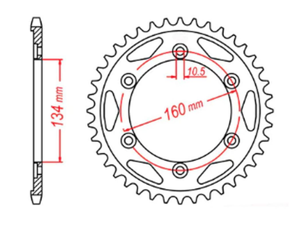 REAR SPROCKET 4399 40 HONDA VTR1000SP1/SP2 00-06, CBR1000RR 04-05 (JTR1306.40) (CHAIN 530) 