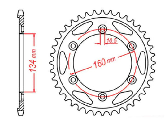REAR SPROCKET 4399 40 HONDA VTR1000SP1/SP2 00-06, CBR1000RR 04-05 (JTR1306.40) (CHAIN 530) 