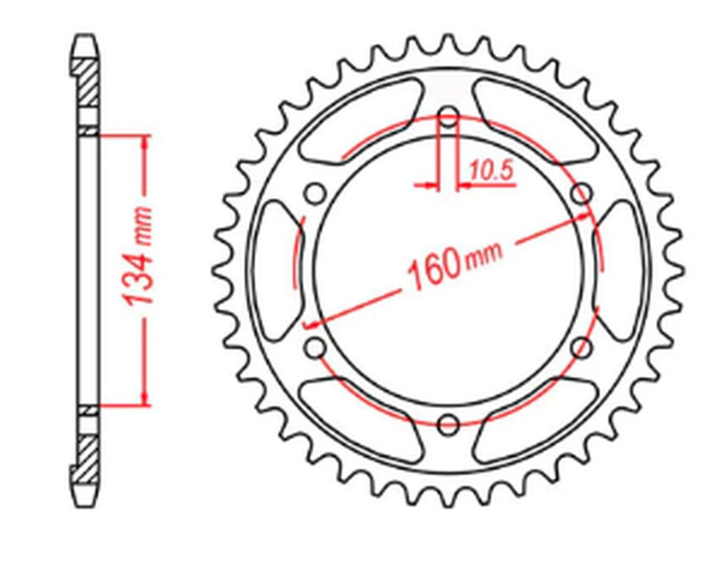 REAR SPROCKET 4405 42 HONDA CBR600RR 03-06 (PC37) (JTR1307.42) (CHAIN 525) 