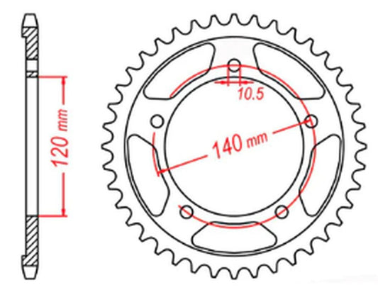 REAR SPROCKET 4409 43 SUZUKI GSF1250 06-16, GSX-R1000/1300 (JTR1800.43) (CHAIN 530) 