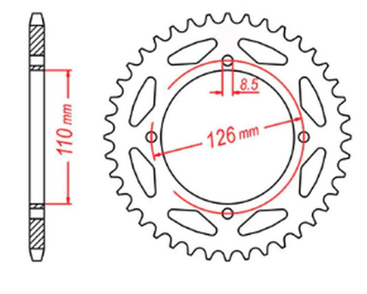 REAR SPROCKET 4418 47 KAWASAKI KX65 02-20 (JTR1465.47) (CHAIN 420) 