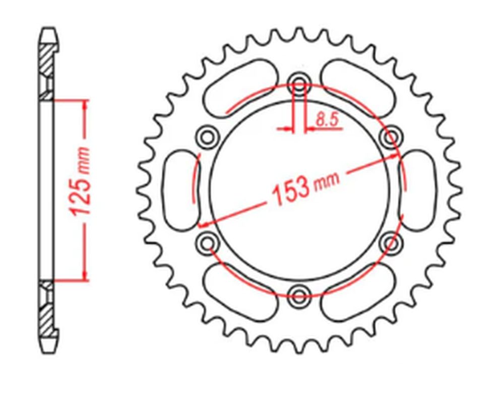 REAR SPROCKET 4547 54 HONDA XR125L 03-07 (JTR1258.54) (CHAIN 428) 