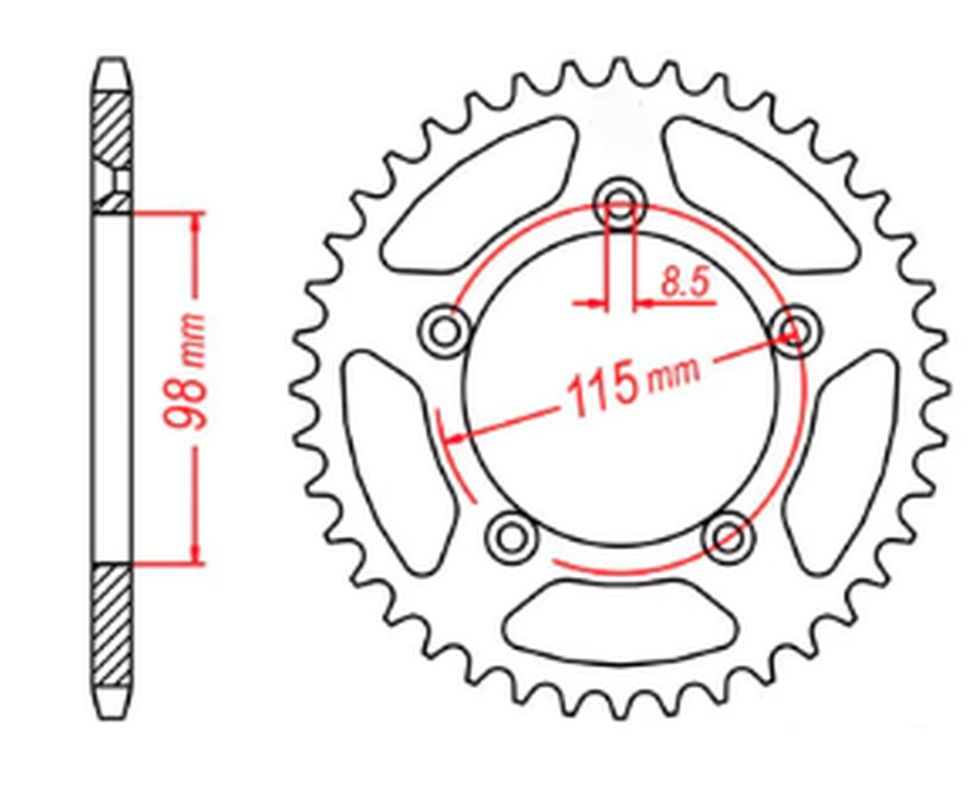 REAR SPROCKET 4552 48 KTM SX65 12-18 (JTR894.48) (CHAIN 420) 