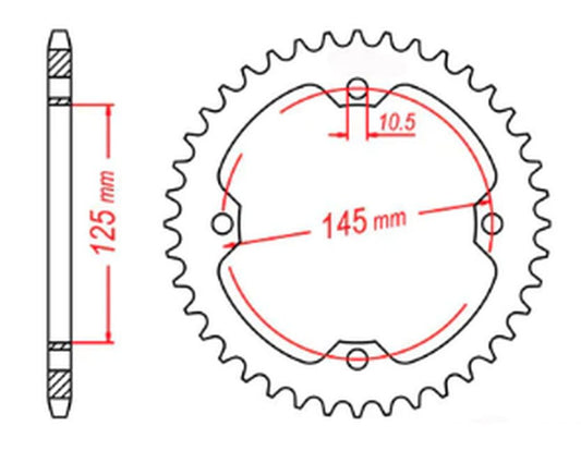REAR SPROCKET 4588 38 YAMAHA YFM350/250/450/700 RAPTOR, YFZ450R 09-19 (458838JT) (CHAIN 520) REPLACES JTR857.38 (JTR1857.38) 