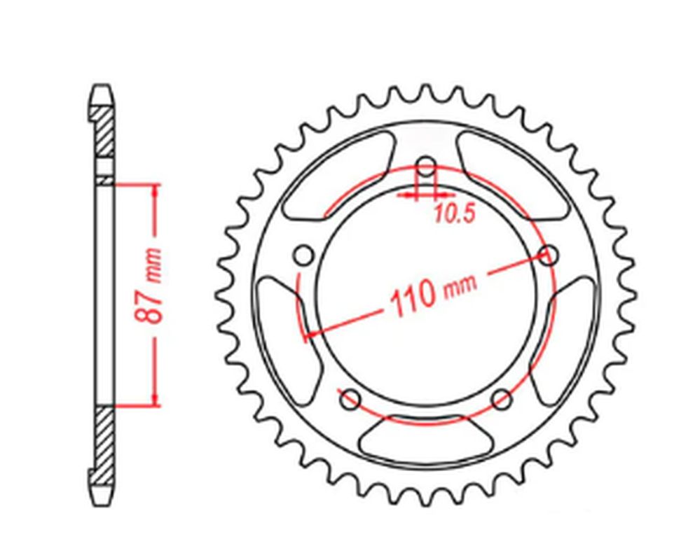 REAR SPROCKET 795 39 SUZUKI GS500 E/F 88-10 (JTR823.39) (CHAIN 520) 