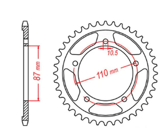 REAR SPROCKET 795 39 SUZUKI GS500 E/F 88-10 (JTR823.39) (CHAIN 520) 