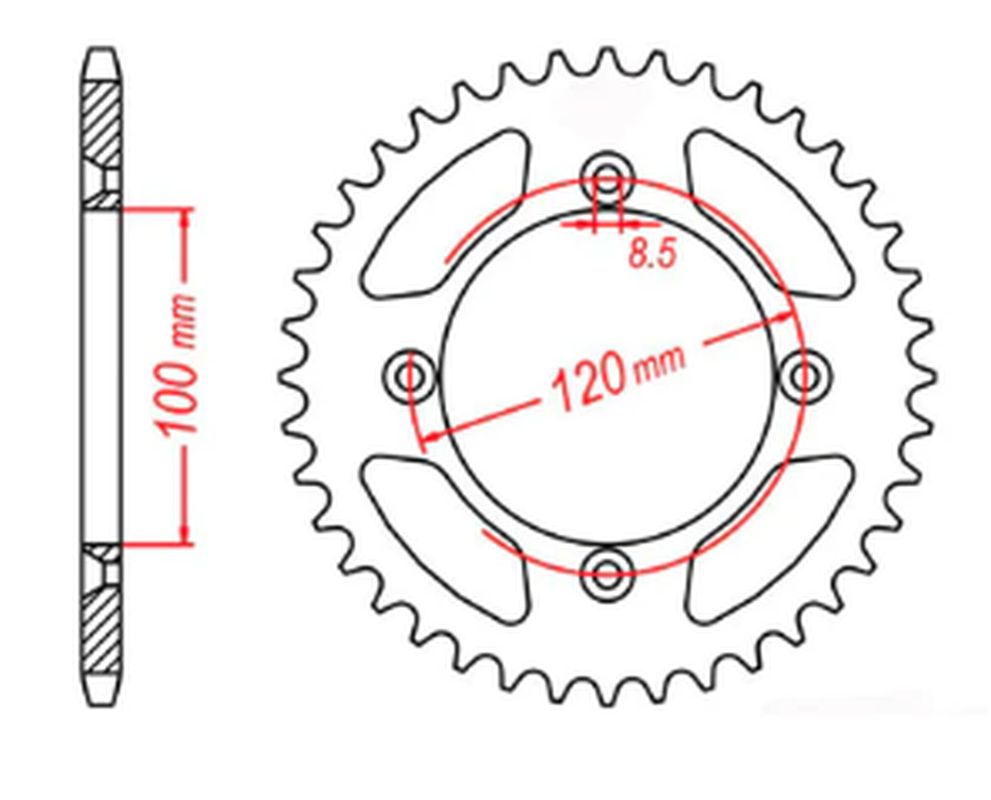 REAR SPROCKET 798 52 SUZUKI RM85 02-18, YAMAHA YZ80/85 (JTR798.52) (CHAIN 428) 