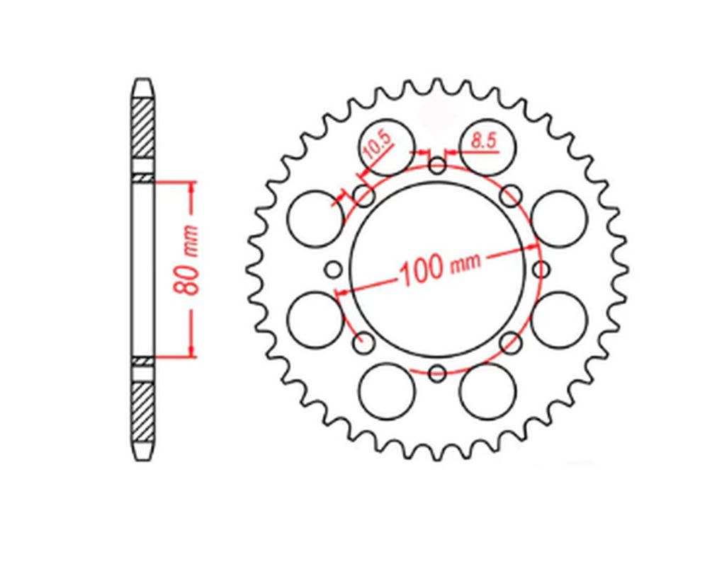 REAR SPROCKET 819 41 SUZUKI GN250 82-99, GZ250 MARAUDER 99-10 (JTR819/2.41) (CHAIN 520) 