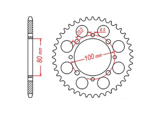 REAR SPROCKET 819 41 SUZUKI GN250 82-99, GZ250 MARAUDER 99-10 (JTR819/2.41) (CHAIN 520) 