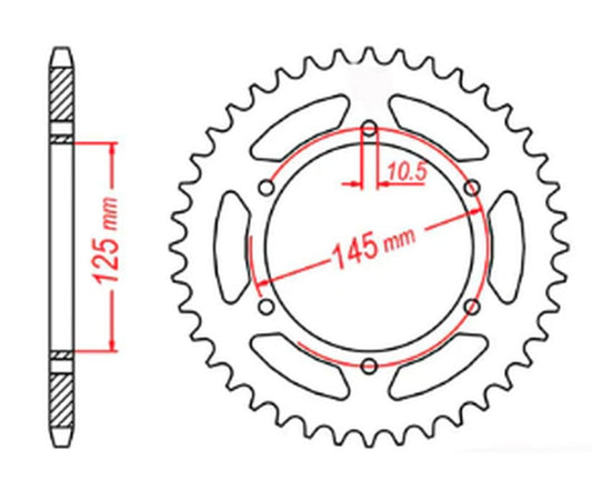 REAR SPROCKET 866 47 YAMAHA MT03 06-12 (5YK) (JTR855.47) (CHAIN 520) 