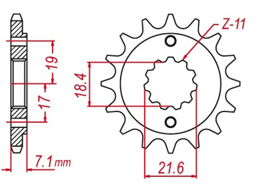 FRONT SPROCKET HORNET 2260 14 SUZUKI RM-Z450 13-20 SELF-CLEANING (JTF1443.14SC) (CHAIN 520) 