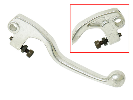 Brake Lever Honda CR125 92-07, CR250 92-07, CRF250 02-06, CRF450 02-06, Suzuki RM125 96-03, RM250 96-03, DR-Z400E, Beta RR250 13-22, RR300 13-22, Kawasaki KX85, KX125, KX250, KX500 Silver