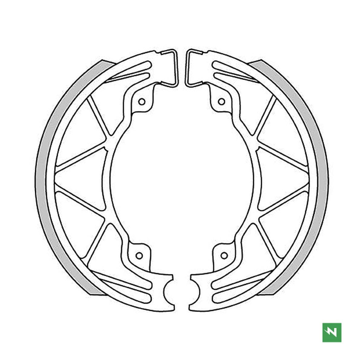 Brake Shoes APRILIA SCARABEO 50, 100 04-12, SR 125, 150 99, DERBI BOULEVARD, PIAGGIO FLY 50, 125, LIBERTY 50, 125 (140X25MM) 