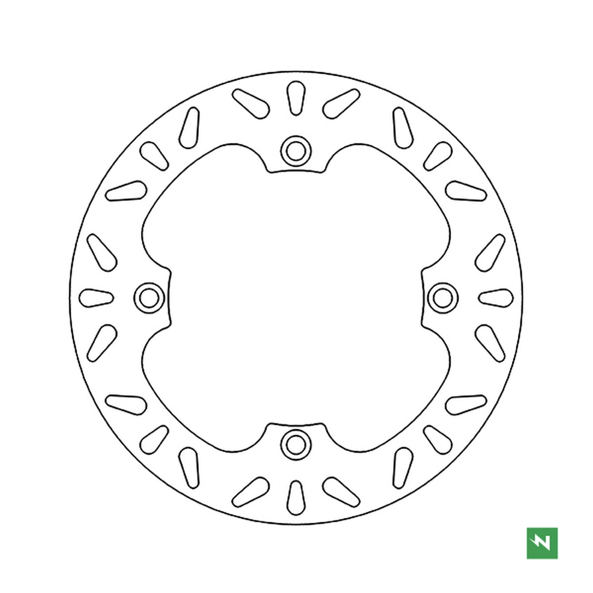 Brake Disc Front HONDA XL 650V TRANSALP 00-07, XL 700V TRANSALP 08-11 (256X144X4.0) (4X10.5MM) 