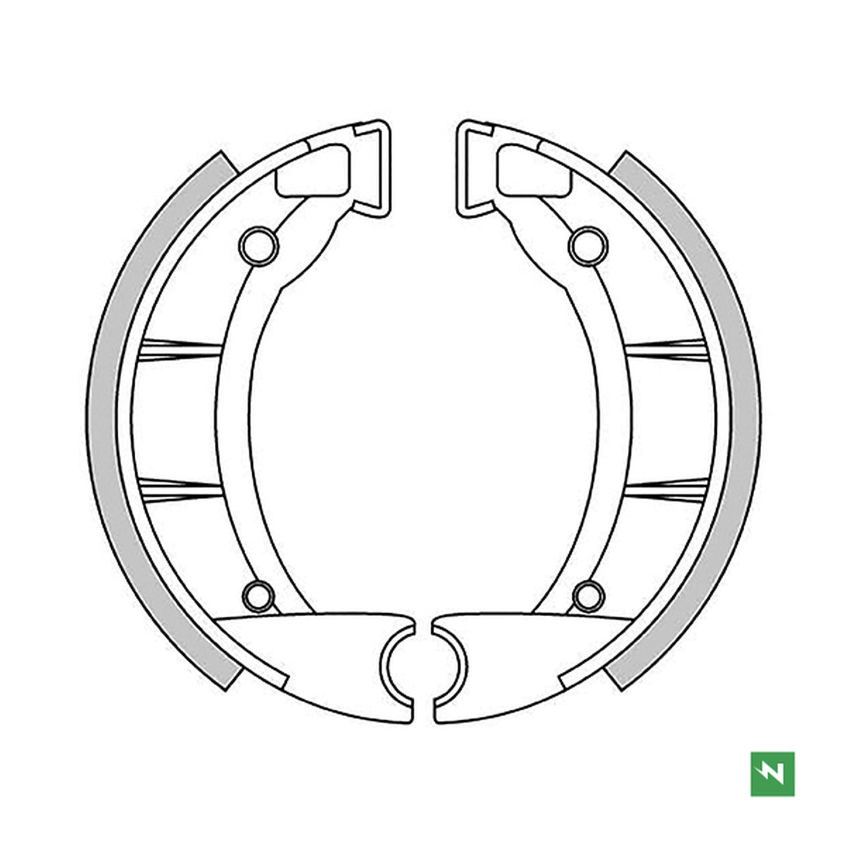 Brake Shoes BENELLI CITYBIKE 50, S50 81-, SCOOTY 50, FANTIC ISSIMO 50 84-, GARELLI BASIC, NOI, VIP, PUCH MAXI EXECUTIVE 80 88- (90/18MM) 