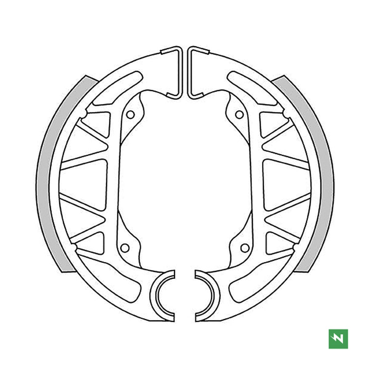 Brake Shoes GILERA TYPHON 50 96>, PIAGGIO NRG 50, SFERA 50 96> (100X20MM) 