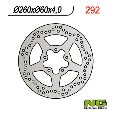 Brake disc (rotor) front APRILIA 50/125/200/250/400/500 SCARABEO, PIAGGIO MEDLEY 125/150 16-18 (260X60X4,0MM) (5X8,5MM) - Replaces NG1592
