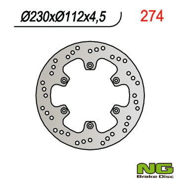 Brake disc (rotor) front APRILIA RX 50, YAMAHA DT 50R 97- (230x112x4,5)
