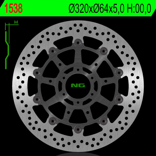 Brake disc (rotor) front BMW S 1000R/RR '13-'20, HP4 '12-'17, S100XR '17-'19 (320X64X5,0MM) (6X8,5MM) Floating
