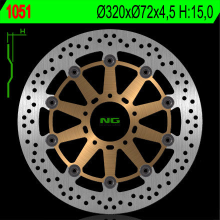 Brake disc (rotor) front DUCATI 749/848/999/1000/1100 '02-17 (320X72X4,5MM) (5X8,5MM) Floating