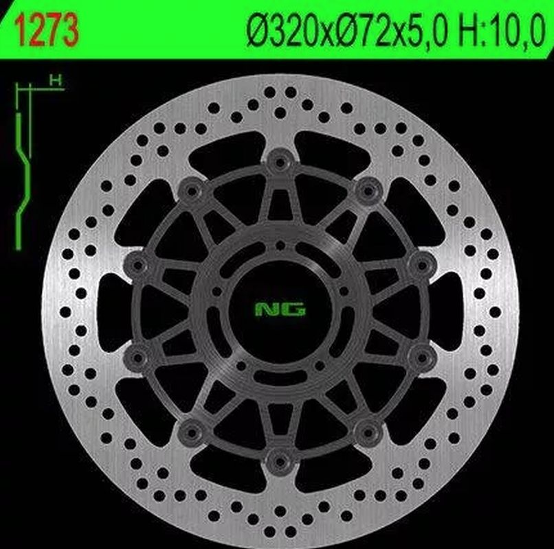 Brake disc (rotor) front DUCATI 796/821/1078/1100/1200 '11-'16 (320X72X5) (5X8,5MM) - after the test