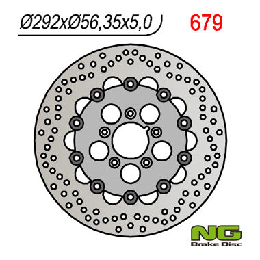 Brake disc (rotor) front HARLEY-DAVIDSON 883/1200/1340/1450/1584/1690/1802 Floating (292x56,3x5) (5x8,5mm)