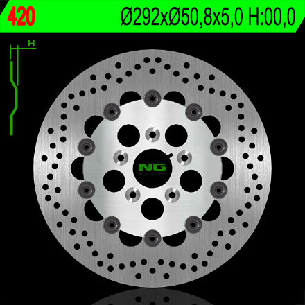 Brake disc (rotor) front HARLEY DAVIDSON 883/1200/1340/1450 (Floating) (292X50,8X5) (5X8,5MM)