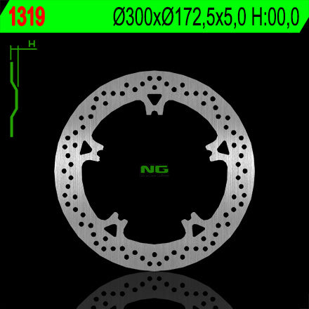 Brake disc (rotor) front HARLEY-DAVIDSON V-ROAD '06-'13, NIGHT ROAD '07-'13 (300X172,5X5) (5X12,5MM)