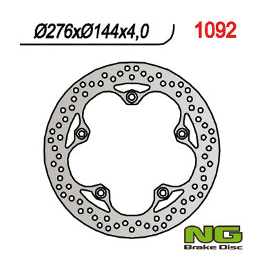 Brake disc (rotor) front HONDA CBF 250 '04-'09, CBR 125R '12-'17 (276X144X4) (5X10,5MM)