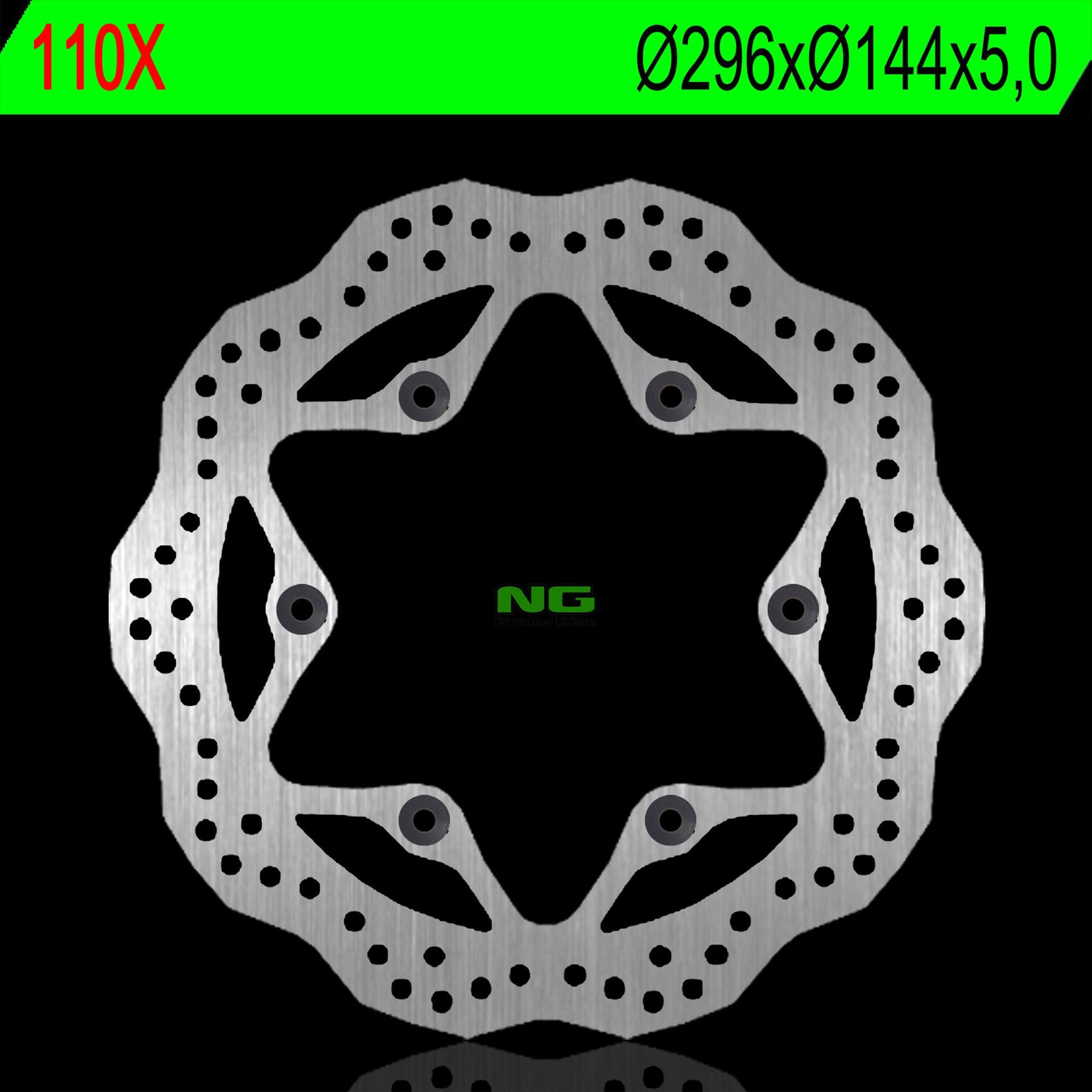 Brake disc (rotor) front HONDA VT 1300 (rear), ST 1100, CBR 1000F 87-92, CB 750 92-93, CBF 500/600 (296X144X5,MM) (6X10,5MM) WAVE