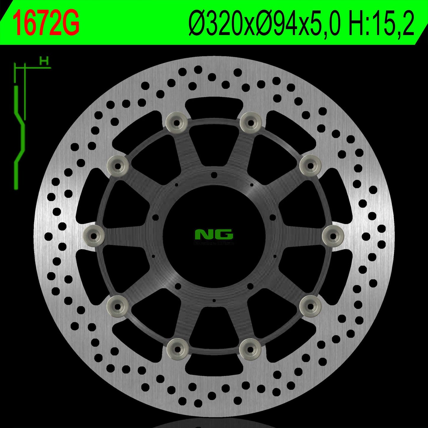 Brake disc (rotor) front HONDA CBR 1000RR 17-18 (320X94) (Aluminium center) Floating (Aluminium center)