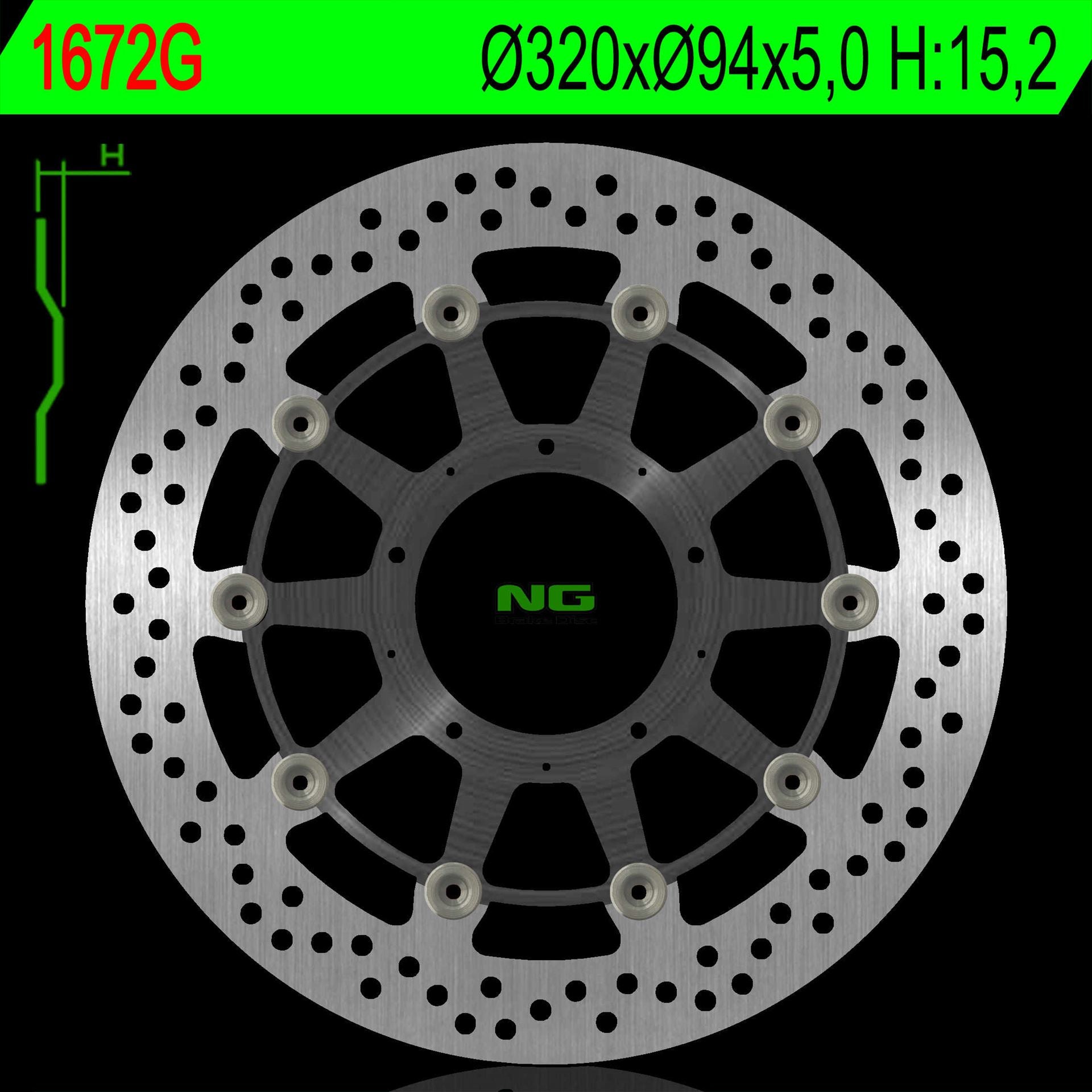 Brake disc (rotor) front HONDA CBR 1000RR 17-18 (320X94) (Aluminium center) Floating (Aluminium center)