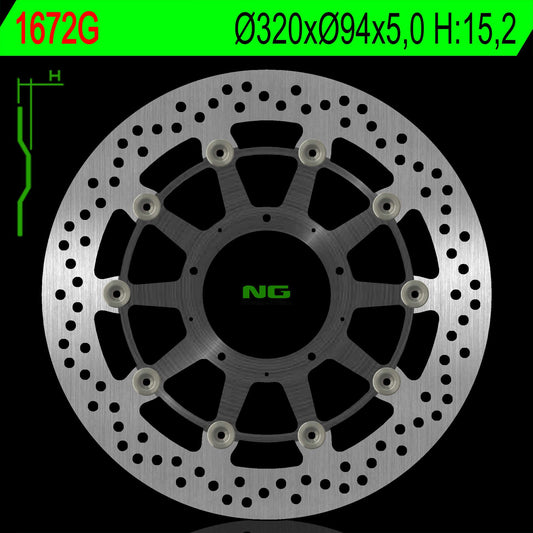 Brake disc (rotor) front HONDA CBR 1000RR 17-18 (320X94) (Aluminium center) Floating (Aluminium center)
