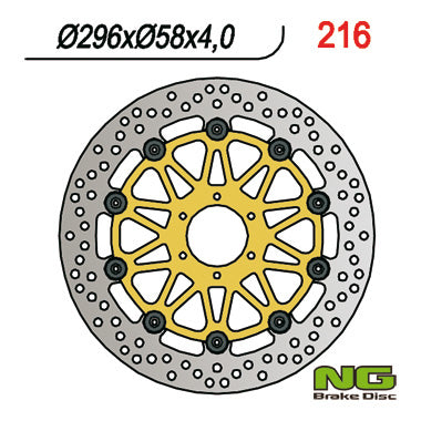 Brake disc (rotor) front HONDA CBR 600/900, VTR 1000F (296x58x4) (6X6,5mm) Floating