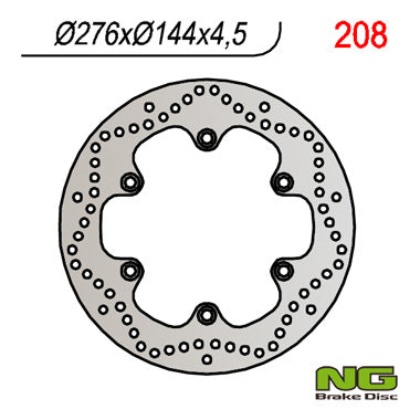 Brake disc (rotor) front HONDA XL 600V (87-95) TRANSALP, DAELIM VL 125 DAYSTAR '00-'12 (276x144x4,5) (6x10,5mm)