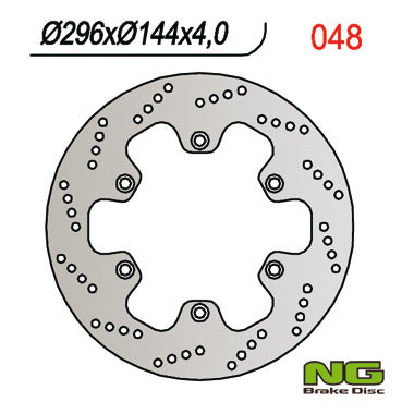 Brake disc (rotor) front HONDA XRV 650 AFRICA TWIN '88-90, CAGIVA CANYON 600 '95-'00, NAVIGATOR 1000 '00-'06, ELEFANT 900 '90-'94, GRAN CANYON 900 '97-00, ELEFANT 750 '94-97, (296x144x4MM) (6x10,5MM)