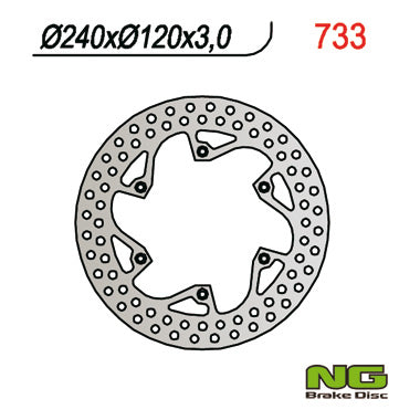 Brake disc (rotor) front HUSQVARNA CR/WR 125/250/360 (87-91), TE 350 (89-91), TC/TE 610 (91) (240X120X3)